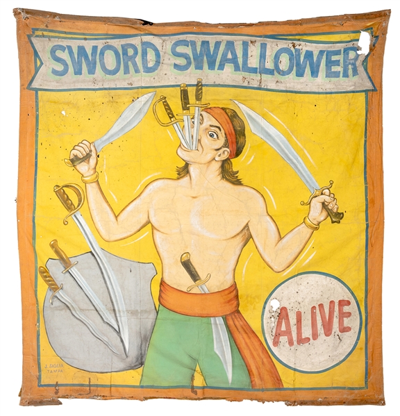 Sword Swallower. Sideshow Banner.