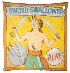 Sword Swallower. Sideshow Banner.