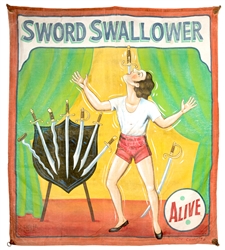 Sword Swallower Sideshow Banner.