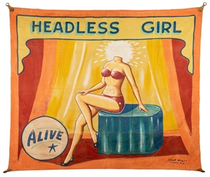 Headless Girl. Sideshow Banner.