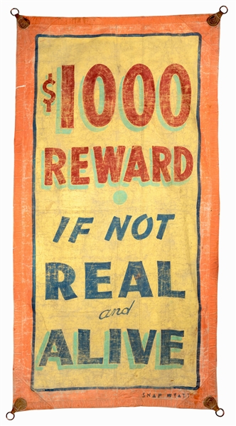 $1,000 Reward. Sideshow Banner.