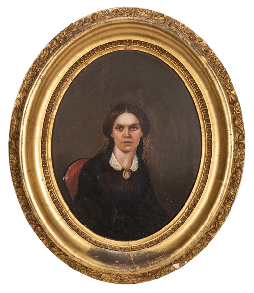 Nineteenth Century Oil Portrait of a Woman.