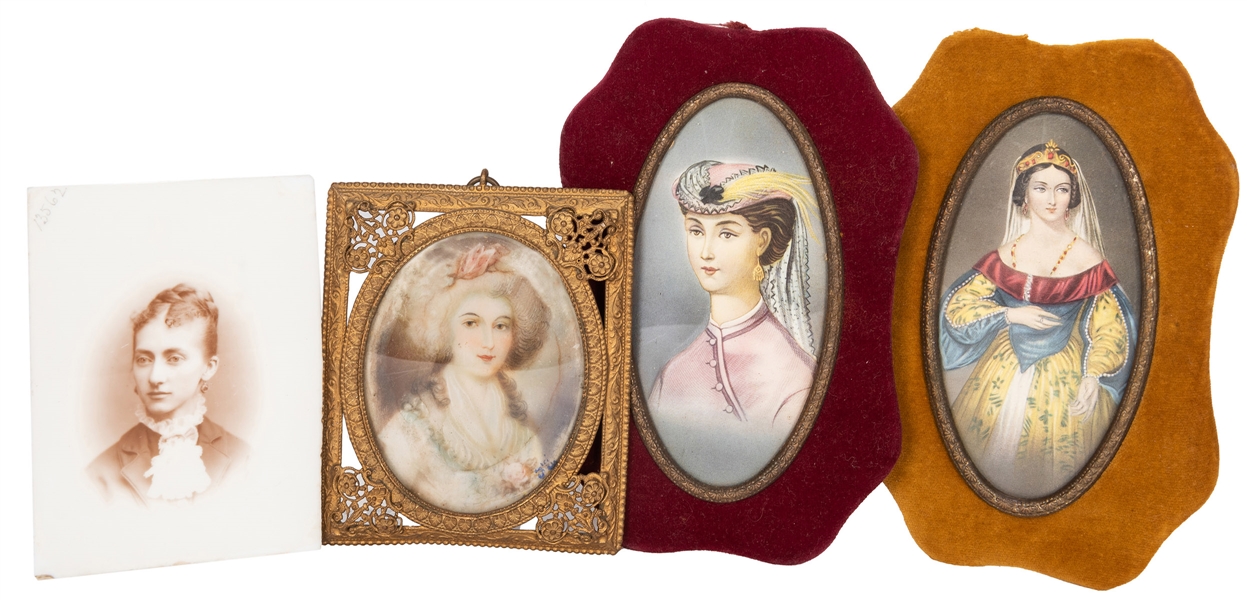 Group of Four Antique Portrait Miniatures.
