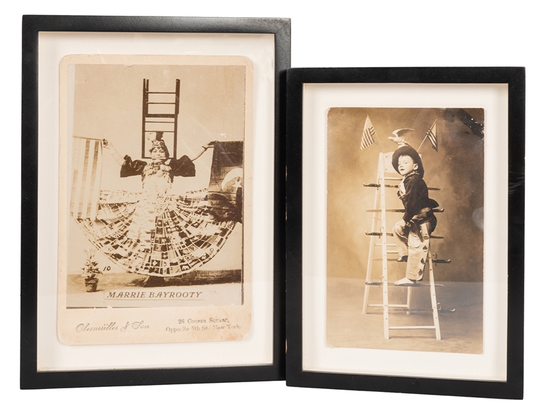 Two Framed Theatrical Cabinet Cards.