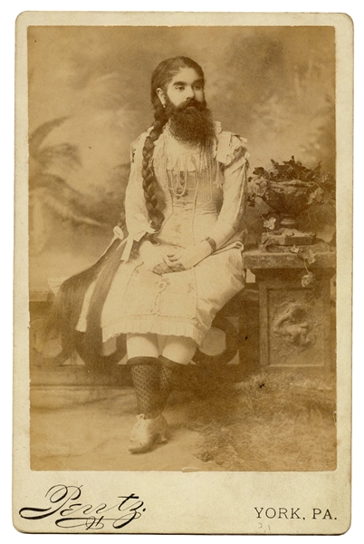 Annie Jones Bearded Lady Cabinet Card Photograph.