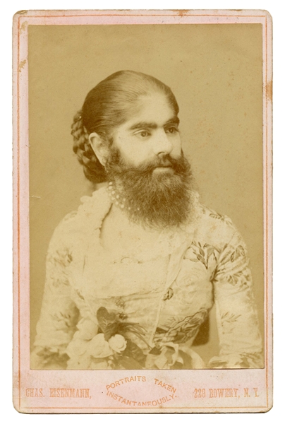 Annie Jones Bearded Lady Cabinet Card Photograph.