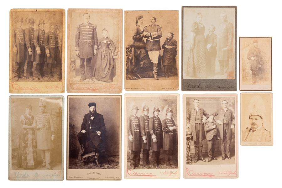 Ten Cabinet Photographs and CDVs of Sideshow Giants.