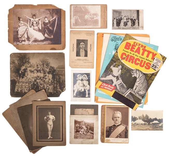 Group of Circus Photographs, Postcards, and Other Ephemera.