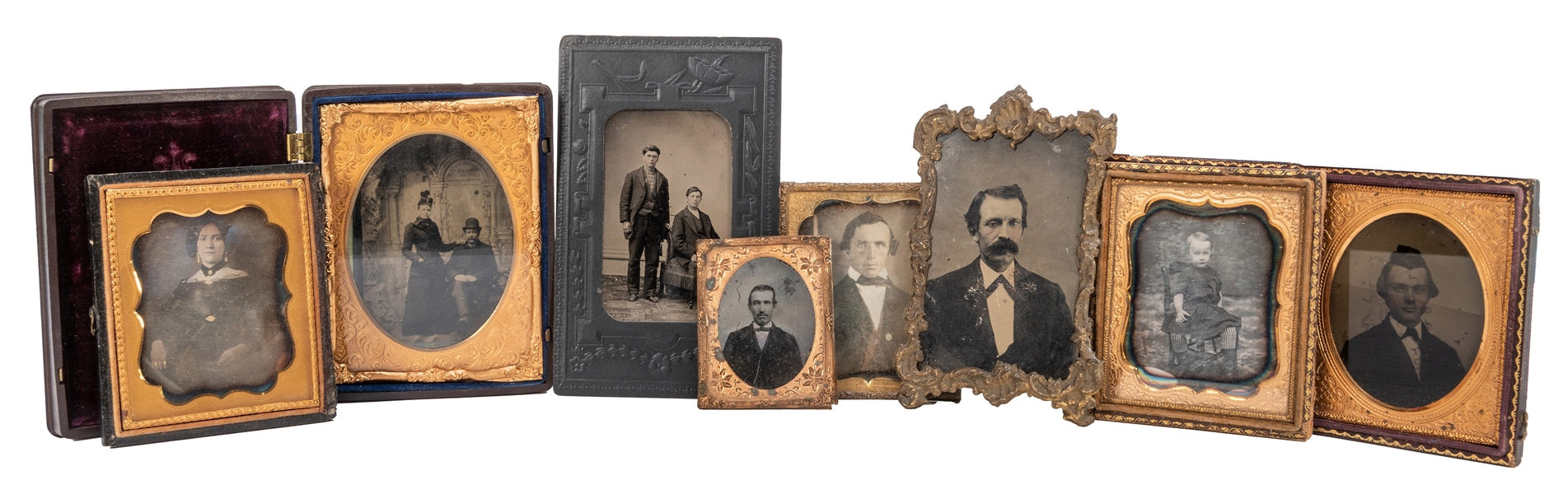Lot of Eight Daguerreotype and Tintype Photographs