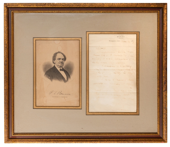 P.T. Barnum Autograph Letter Signed.