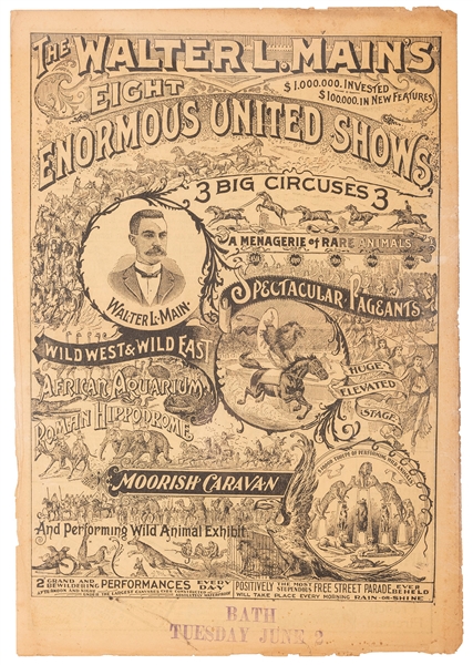The Walter L. Main’s Eight Enormous United Shows.