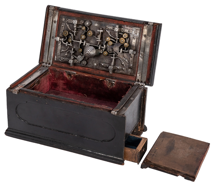 Casket Style Strongbox with Intricate Locking Mechanism