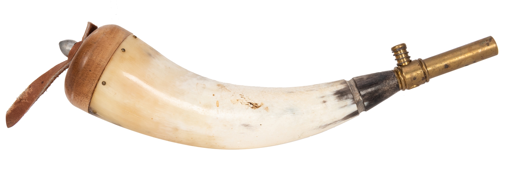 American Powder Horn with Brass Fitting.