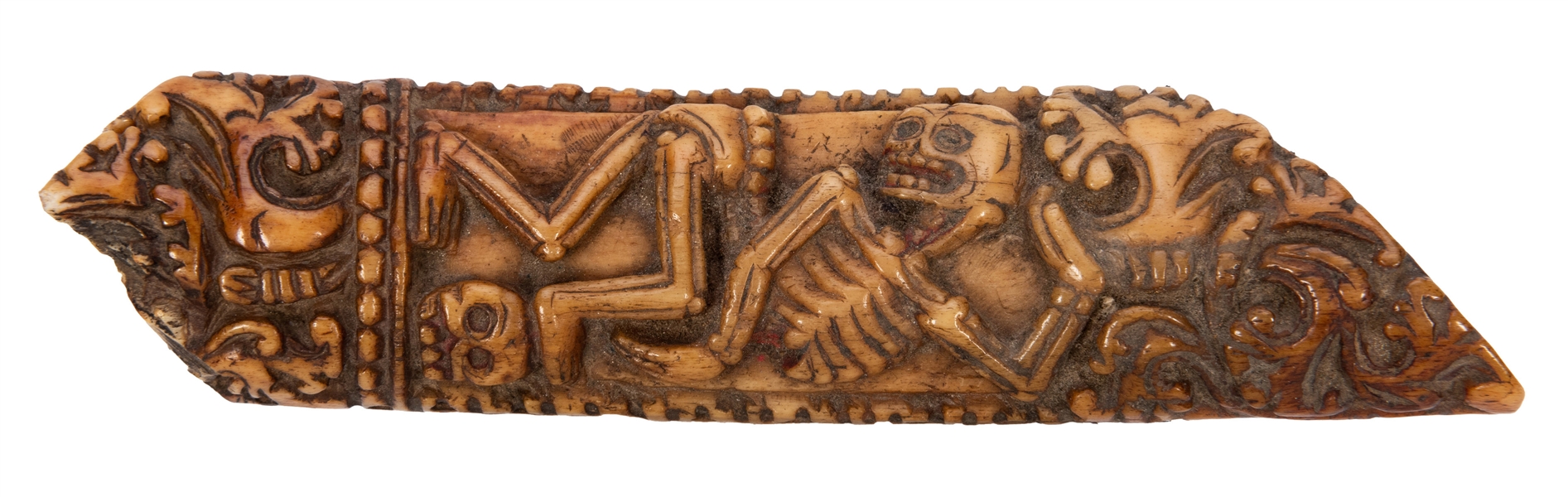 Tibetan Human Bone Plaque from Tantric Ritual Apron.