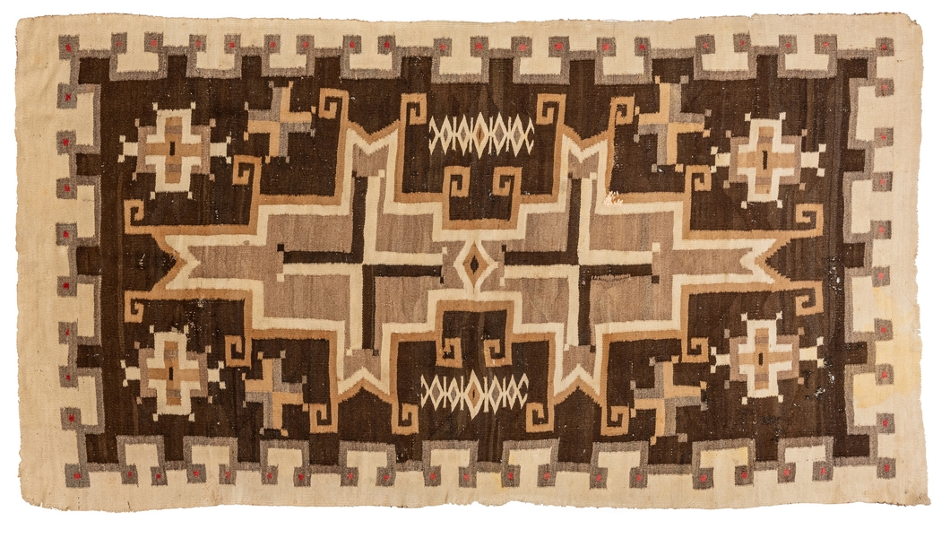 Antique Cross Pattern Navajo Rug.