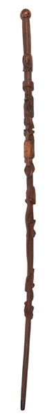 Vintage Carved Totem Folk Art Stick.
