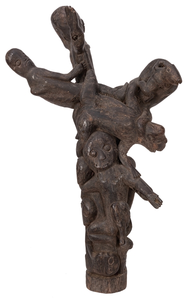 Large Orgy African Wood Sculpture. 