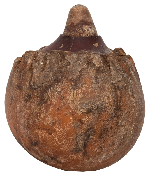 African Leather Covered Gourd. 