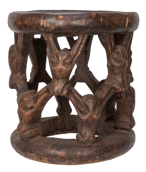 African Wood Carved Stool