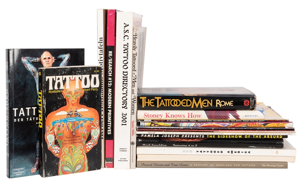 Lot of Books and Magazines on Tattooing.