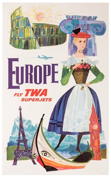 Europe. Fly TWA Superjets.
