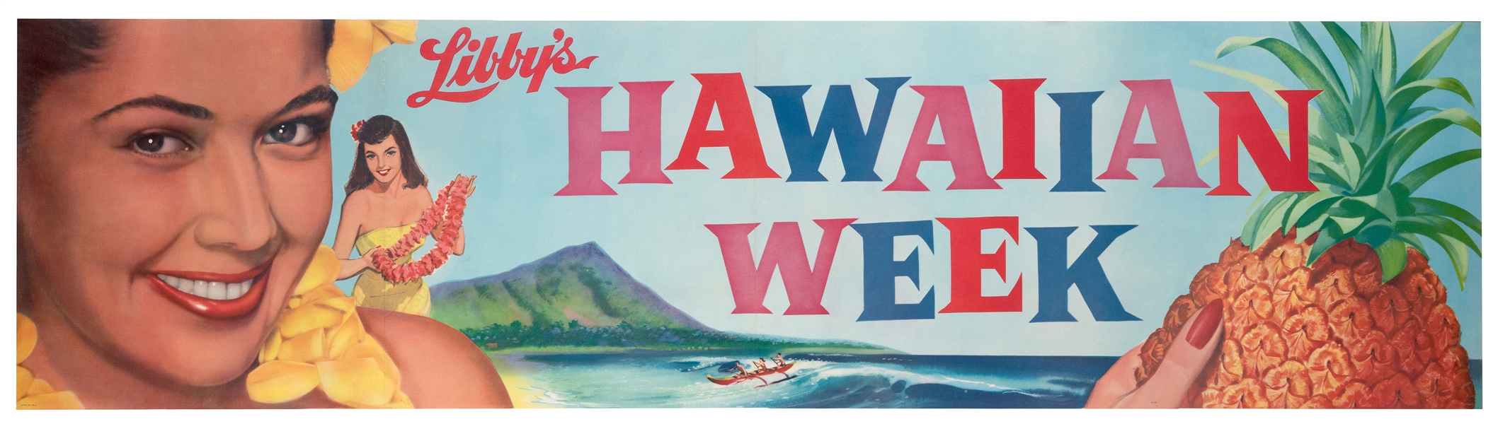 [Hawaii] Libby’s Hawaiian Week Pineapple Advertising Poster.