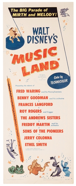 Walt Disney’s Music Land. Original Poster.