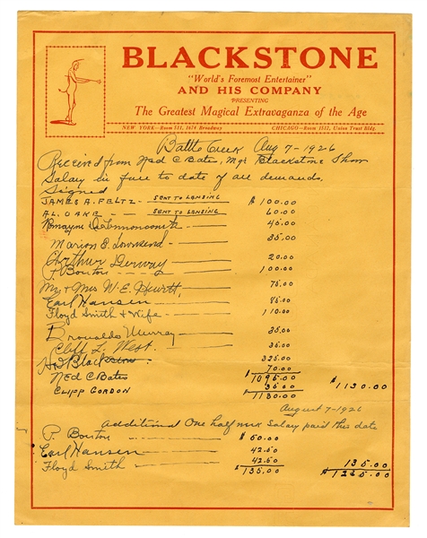 Blackstone Company Signed Payroll.