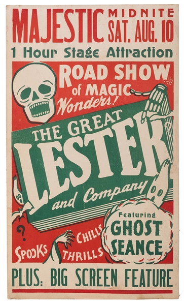 The Great Lester and Company. Spooks-Chills-Thrills. Ghost Séance.