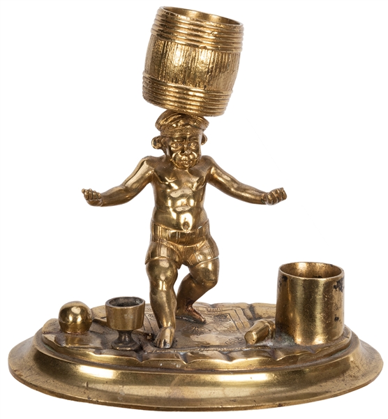 Brass Child Conjurer Statue.