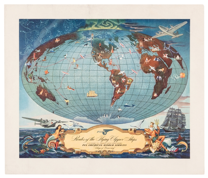 Pan American World Airways. Routes of the Flying Clipper Ships.