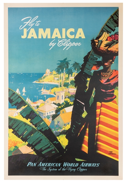 Fly to Jamaica by Clipper. Pan American World Airways.