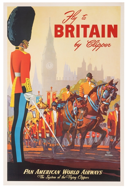 Fly to Britain by Clipper. Pan American World Airways.