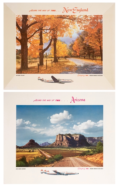 Along the Way With TWA. Two Travel Posters.