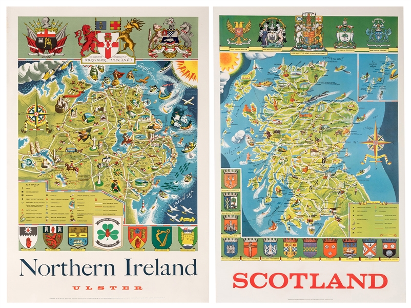 Northern Ireland and Scotland. Two Travel Posters.