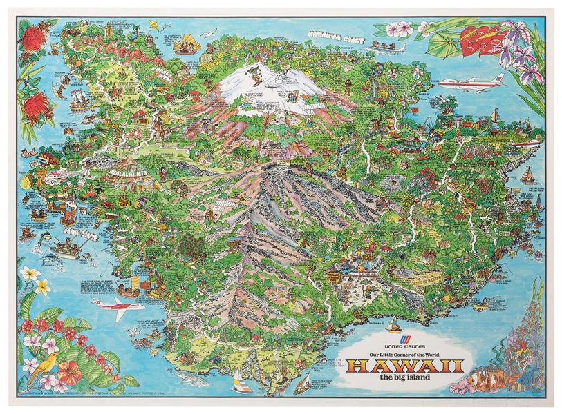 Map of Hawaii. United Airlines. Our Little Corner of the World.