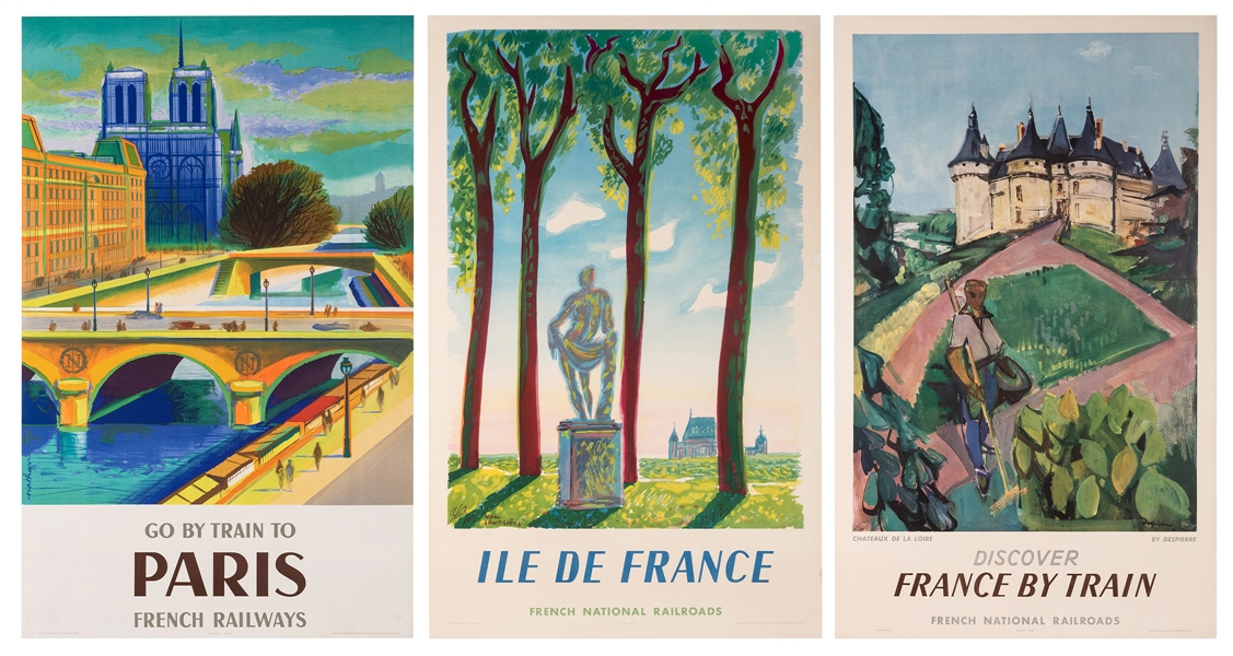 French Railways. Three Original Travel Posters.