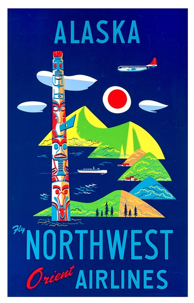 Alaska. Fly Northwest Orient Airlines.