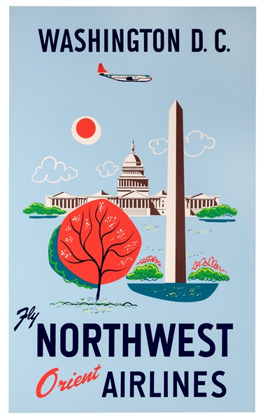 Washington D.C. Fly Northwest Orient Airlines.