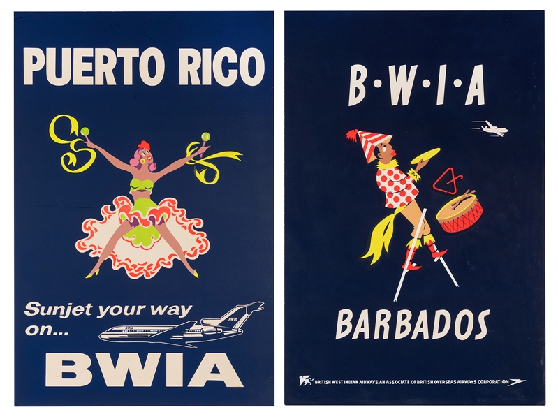 British West Indian Airways. Original Airline Travel Posters.