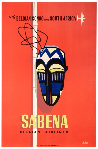 Belgian Congo and South Africa. Sabena Belgian Airlines.