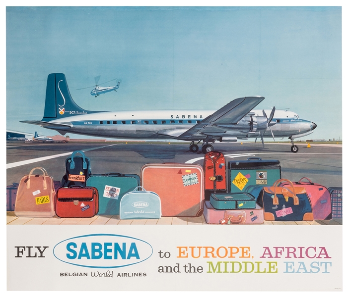 Fly Sabena to Europe, Africa, and the Middle East.