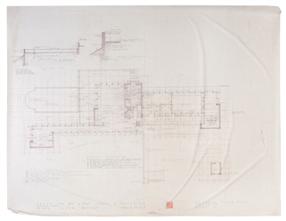 Frank Lloyd Wright. Signed Original Floor Plan for the Louis Frederick House.