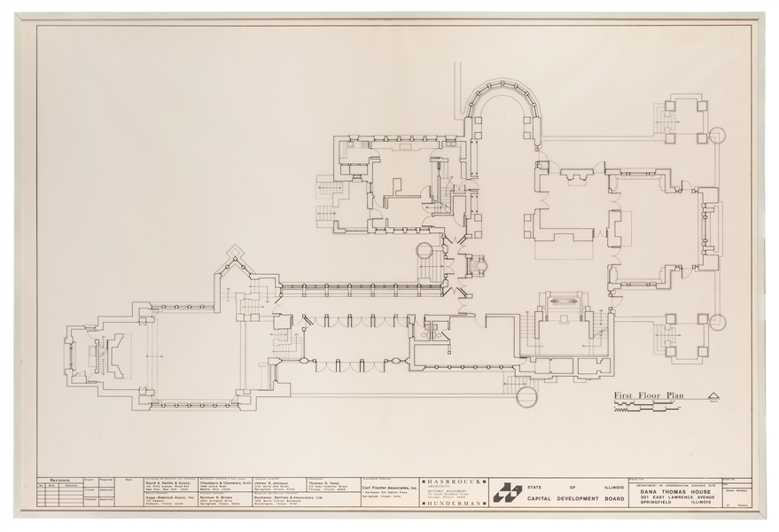 Lot Detail First Floor Plan To Frank Lloyd Wright s Dana Thomas House 