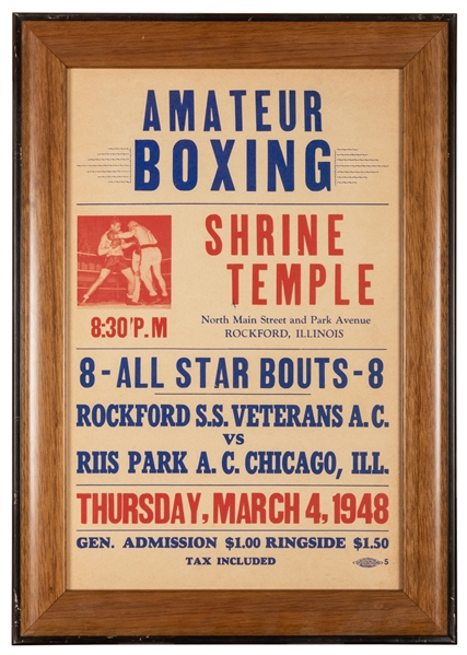 Amateur Boxing. Shrine Temple, Rockford Illinois. 1948.