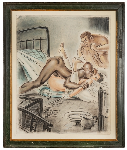 Unsigned Original Erotic Illustration.