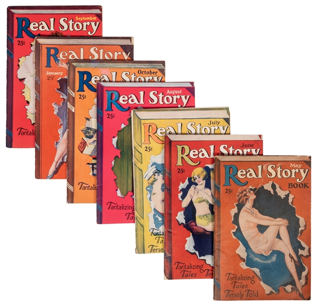 Real Story Book. Lot of Seven Pulp Magazines.