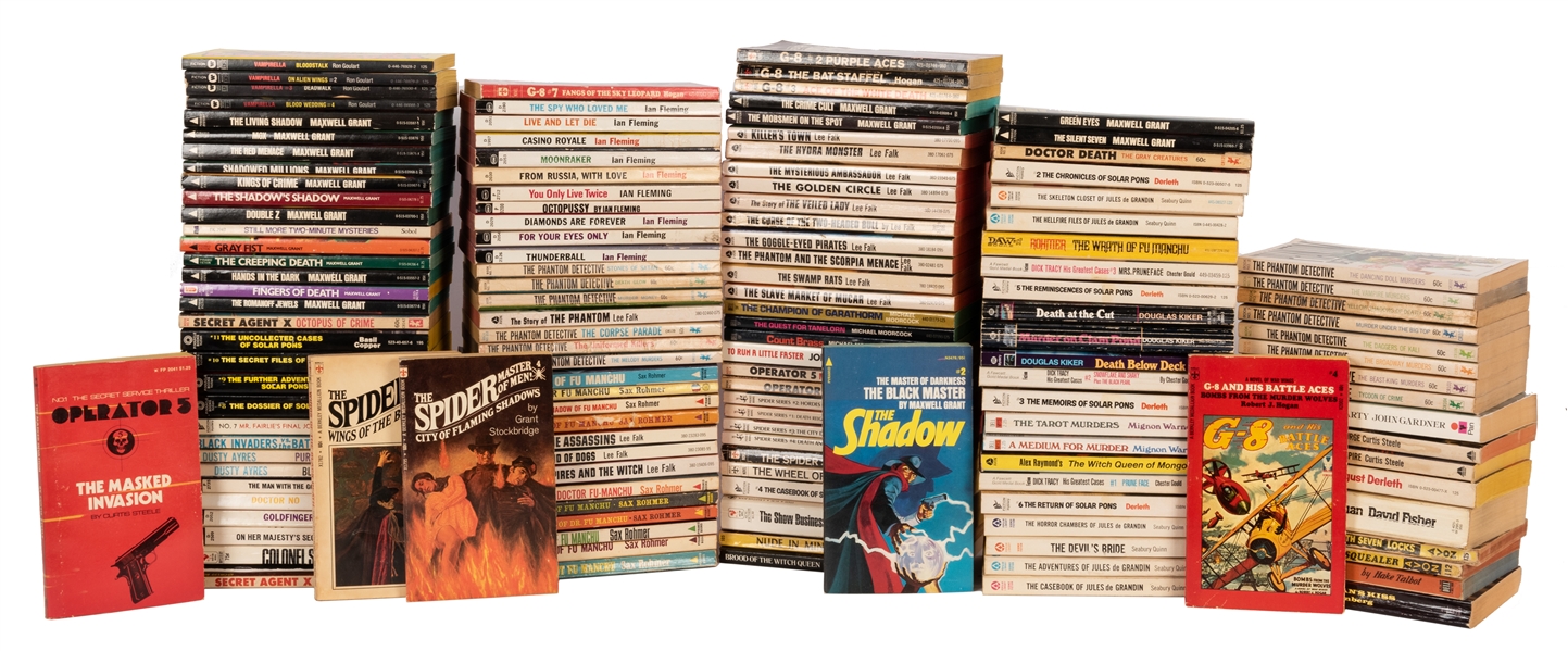Large Collection of Vintage Detective, Spy, and Other Paperbacks.