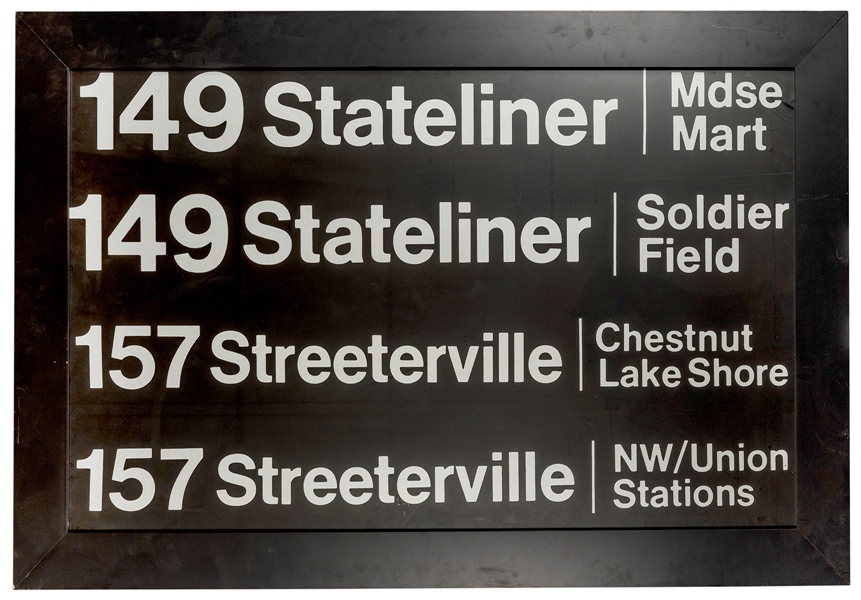 Large CTA Stateliner / Streeterville Bus Stop Sign.