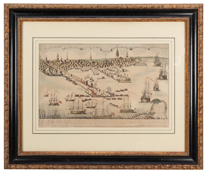 A View of Part of the Town of Boston in New England and Brittish Ships of War Landing Their Troops, 1768.